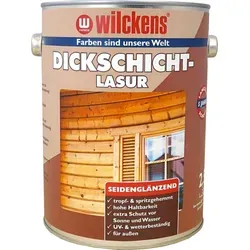 Wilckens Holzschutz Dickschichtlasur seidenglänzend, 2,5 l, Eiche - Lacke für den Außenbereich, schützt Holz vor Witterungseinflüssen und UV-Strahlung, einfach zu verarbeiten und mit hoher Ergiebigkeit von ca. 35 m² pro Anstrich.
