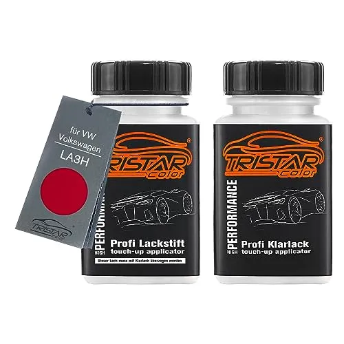 TRISTARcolor Autolack Lackstift Set für VW/Volkswagen LA3H Salsa Red/Rojo Asiatico Basislack Klarlack je 50ml