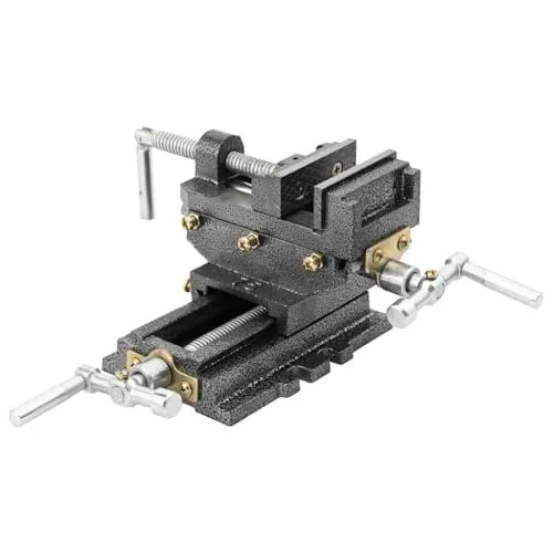 vidaXL Schraubstock Kreuztisch Handbetrieben 70 mm - Werkstatteinrichtung mit präziser Spannkraft für sicheres Arbeiten, ideal für wiederholte Bohrungen dank einstellbarer Achsen und stabiler Basis.