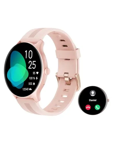 HUAKUA Smartwatch mit Telefonfunktion,Smartwatch für Damen Herren mit Bluetooth Anrufe Fitnessuhr mit SpO2-Überwachung Pulsuhr Schlafmonitor Schrittzähler Anrufe Nachricht Erinnerung