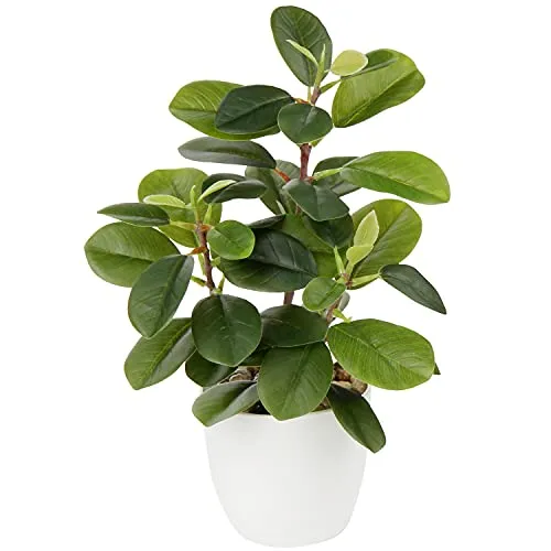 Briful Künstliche Zimmerpflanze Kamelie Kunstpflanze Camellia Japonica im Kunststofftopf Dekorative Seidenblumen Kamelie Kunstblumen für Home Hotel Dekoration