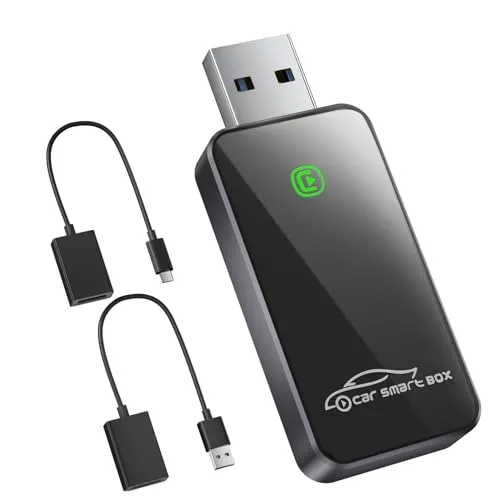 Salcar Kabelloser CarPlay Adapter - Kabelloser Adapter für iOS 10+ und Fahrzeuge mit CarPlay, ermöglicht eine mühelose Smartphone-Integration ohne Kabel und bietet stabile Verbindung dank WiFi 6.