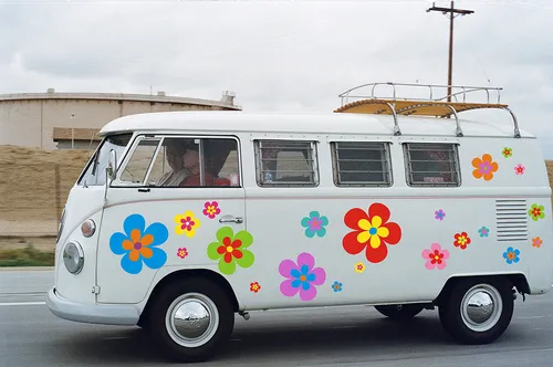 Hippie Blumen Aufkleber