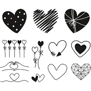 HEYDA Motivstempel-Set Herzen, 1 St.