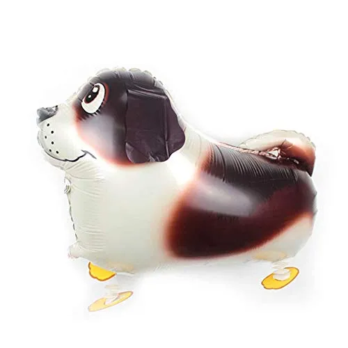 Airwalker Ballon Bernhardiner Hund - laufendender Hunde Luftballon Tier Helium Walking Folienballon Deko für Kinder Geburtstag Party Hochzeit Kinder Geschenk JGA Dekoration Tierballons laufen