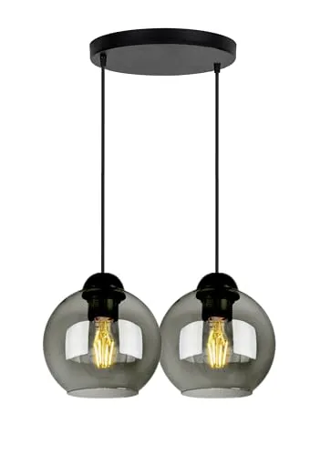FKL DESIGN Home Deco Deckenlampe Pendellampe Hängelampe Wandlampe Tischlampe Leuchte Pendelleuchte Kugel Schwarz Grau Weiß Lampe aus Serie N100 verschiedene Varianten (N100-EZ2)