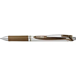 Pentel EnerGel XM BL77 Gelschreiber - Druckmechanik, schnell trocknend und ideal für Linkshänder, 0,35 mm Strichstärke, sepia Farbe