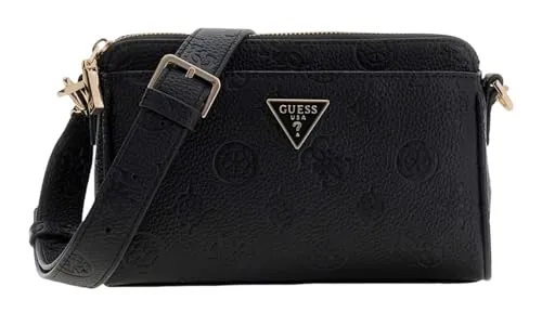 Guess Cresidia Umhängetasche (20,5 cm, schwarzes Logo) in schwarz von GUESS