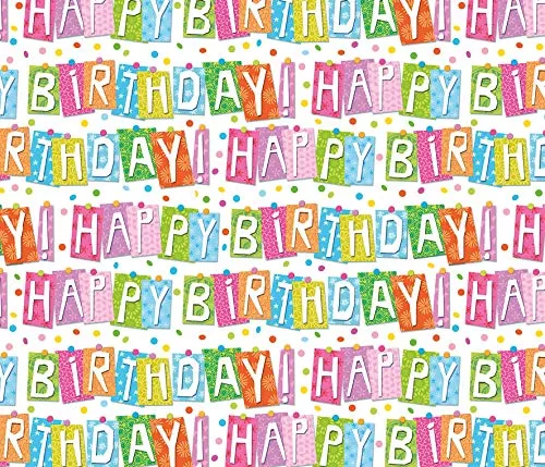bsb Geschenkpapier Happy Birthday in Konfetti-Optik