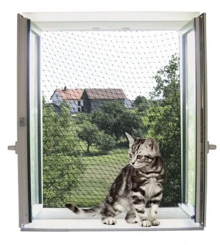 Kerbl Schutznetz Katzenschutznetz - Tiersicherheitsnetz, wetterbeständig und strapazierfähig, ideal für Balkone und Fenster, schützt Katzen sicher mit 3x3 cm Maschenweite.