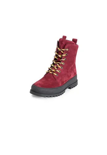 Vitaform Damenschuhe Veloursleder Stiefelette rot 40 EU - Elegante Veloursleder Stiefelette in Bordeaux, Größe 40, mit rutschhemmender Laufsohle und herausnehmbarer Innensohle für optimalen Tragekomfort.