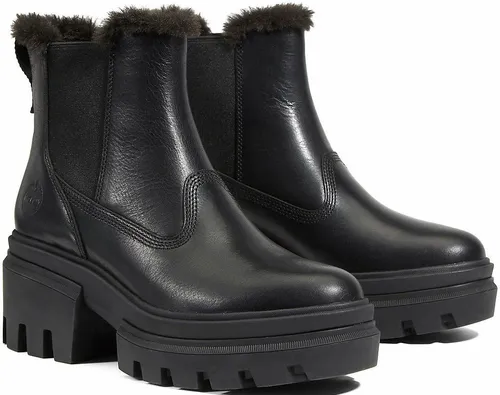 Timberland Everleigh BT Wrm Ln Chls - Sportliche Chelseaboots in Schwarz, Gr. 41,5 - Wanderschuhe mit rutschfester Gummi-Laufsohle und atmungsaktivem Leder, ideal für lässige Business- und Freizeitlooks. Einfaches An- und Ausziehen dank Stretcheinsatz.
