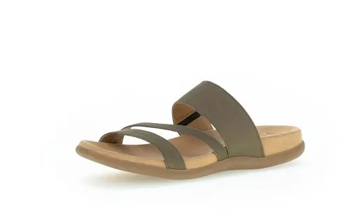 Gabor Damen Pantoletten, Frauen Slipper,Schlupfschuhe,schluepfschuhe,Slides,Slip-ons,Backless Slipper,Mules,Gartenschuhe,Oliv,44 EU / 9.5 UK