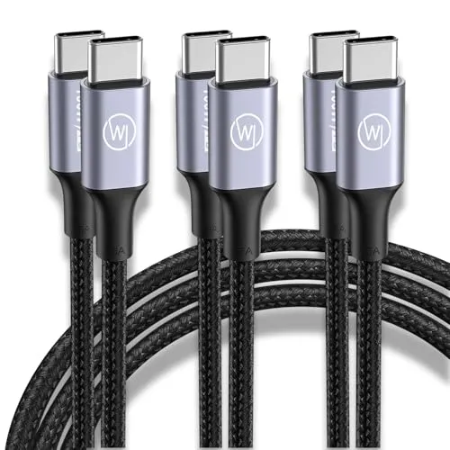 Wicked Chili 3x USB C Kabel 1m, 100W Ladekabel USB-C auf USB C Kabel für iPhone 17 16 15, Samsung Galaxy S24 S23 S22 MacBook Pro Air iPad Switch LG (10 GBps, Video 4K@60Hz, DP Alt Mode, Fast Charge)