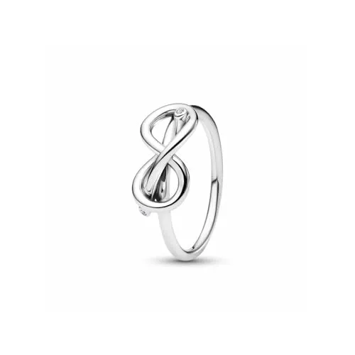 PANDORA Moments Unendlichkeitsknoten Ring aus Sterling Silber - Damenring aus Sterling Silber mit Zirkonia, symbolisiert ewige Liebe und passt perfekt zu jedem Stil.