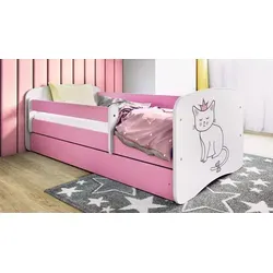 Raumhirsch Furniture Kinderbett in Rosa mit Schublade - Stylisches Kinderbett (80x180 cm) mit abnehmbarer Schutzschiene für maximale Sicherheit und praktischer Schublade für Stauraum. Ideal für ein modernes Kinderzimmer!