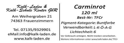 Farbpigment Carminrot, 120 ml im Becher, Buntfarbe, Trockenfarbe