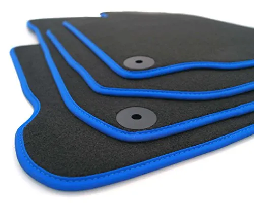 kh Teile Fußmatten passend für VW Polo 6 AW alle Velours Matten Premium Automatten Schwarz Blau 4er Set
