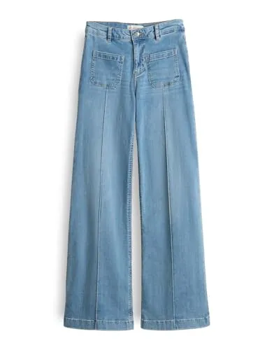 OPUS PANTS Damen Palazzo | Melly Groove Jeans Mid Rise Light Pacific Blue