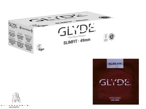 ♥ 100 Glyde Kondome Slimfit 49mm Condome