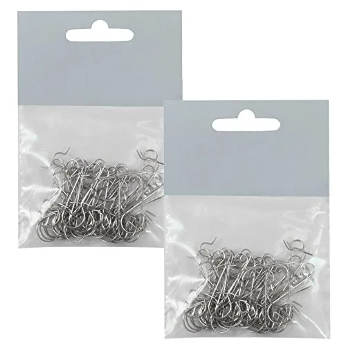 OLShop AG 2er Set Schnellaufhänger Silber für Weihnachtskugeln (2 x 50 Stück), Christbaumkugeln, Weihnachtsschmuck, Aufhänger, Weihnachtsaufhänger, Kugelaufhänger