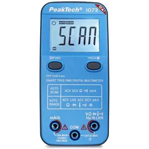 PeakTech Multimeter P 1073 True RMS - Spannungsprüfer mit echterffektivwertmessung, präzisen Messungen bis 600 V und Temperaturmessung, ideal für professionelle Anwendungen und präzise Fehlerdiagnosen.