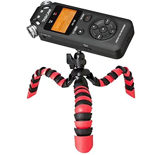 TronicXL Profi TRIPOD 1 Flexibles Stativ Diktiergerät Audiorekorder Aufnahmegerät 1/4 Zoll zb kompatibel für Roland Philips Tascam Sony Olympus Zoom H4n Pro H5 H6 mobile Recorder H2n Halterung