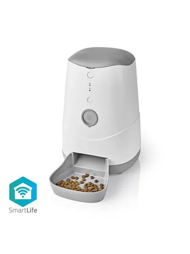 Nedis Black Week % Intelligenter Haustier-Futterspender WIFIPET10CWT - Weiß, zeitgesteuertes Füttern mit Fernbedienung und 3,7 l Kapazität, ideal für stressfreies Füttern