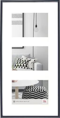 Kunststoff-Galerierahmen GALERIA für 3 x 10x15 cm - schwarz