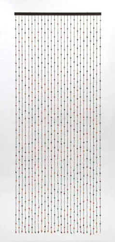 CONACORD Dekovorhang 'Colorful' - Bunter Holzperlen Vorhang - Türvorhänge aus handgearbeiteten bunten Holzperlen, 90x230 cm, ideal für eine kreative Raumgestaltung und stimmungsvolle Akzente.