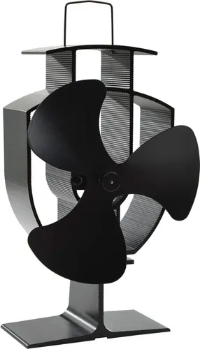 vidaXL Ofenventilator Wärmebetrieben 3 Blätter Schwarz - Aschesauger, effizienter Wärmeverteilung durch leisen Betrieb, kein Strom notwendig und sorgt für eine angenehme Raumtemperatur.