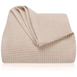 Laynenburg Tagesdecke Waffelpique aus 100% Baumwolle in beige von LAYNENBURG