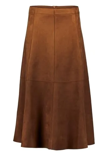 zero Damen Midirock in Velourlederoptik von Zero