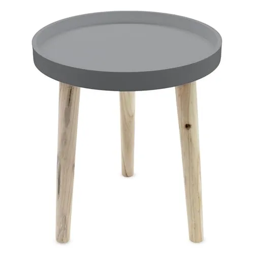 Spetebo Deko Holz Tisch 36x30 cm - grau - Kleiner Beistelltisch Couchtisch Sofatisch