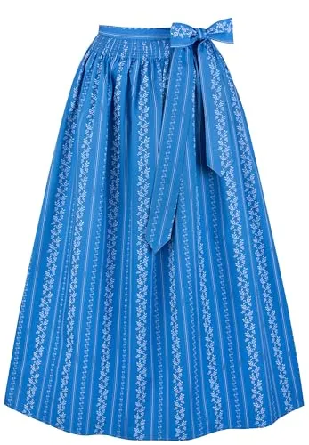 Stockerpoint Damen SC-195 Maxi Dirndlschürze, blau, 40-44 - Dirndlschürze aus 100% Baumwolle, 96 cm lang, pflegeleicht und ideal für festliche Anlässe. Elegantes Design mit Streifenmuster für einen modischen Look.