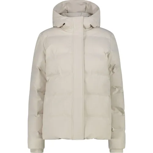 CMP Women's Jacket Fix Hood 34K0706 - Beige/Grau Winterjacke Gr 42 - Funktionsjacke für Damen in Beige/Grau, warm und isolierend mit Kapuze, wind- und wasserdicht - perfekt für den Alltag. Entdecken Sie weitere CMP Angebote bei Bergfreunde.de!