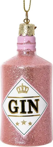 SIKORA Christbaumschmuck Gin Flasche besondere Weihnachtskugel Glas Anhänger – BS533, Christbaumschmuck Deko - traditionell, witzig & außergewöhnlich