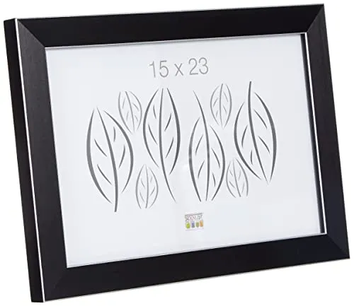 Deknudt Frames S41VK2 Bilderrahmen 15x23 Rahmen Schwarz, Kunststoffschmal Holz Fotokader