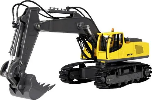 Amewi 22712 1:18 Elektro Baufahrzeug RtR - RC Auto: Realistischer Kettenbagger für Kinder ab 6 Jahren mit 350° drehbarem Oberwagen und robustem Metall-Löffel für authentischen Spielspaß!