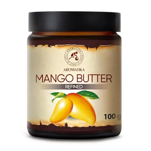 Mangobutter 100g - Mangifera Indica aus Indonesia - Mango Körperbutter - Emollient - Mangokernöl - Mango Butter - Basisöl - für Sehr Trockene Haut - Haarkur - Hautpflege - Nägelpflege - Handpflege