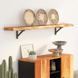 vidaXL Wandregal mit Baumkante - Schweberegal aus massivem Akazienholz, ideal für Wohnzimmer und Büro. Die rustikale Naturkante macht jedes Regal einzigartig und bietet stilvollen Stauraum für Bücher, Pflanzen und mehr.