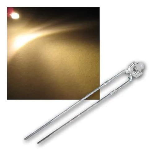 world-trading-net - 25 LEDs 1,8mm wasserklar warmweiß Typ WTN-18-4300, Leuchtdiode, bedrahtet, Diode leuchtend, als Bauteil