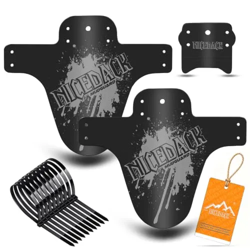 NICEDACK Schutzbleche Mountainbike für Vorne & Hinten [20-29 Zoll] | Leicht & Flexibel, Einfache Befestigung, PP Schlichtes Design, MTB Schutzblech Reduziert Spritzwasser & Schmutz im Alltag