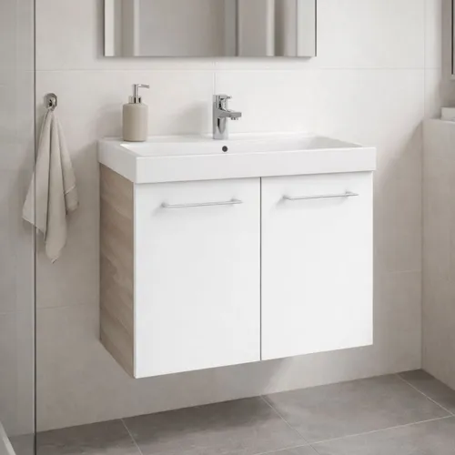 FACKELMANN Waschtischunterschrank LIMA in braun von Fackelmann GmbH + Co. KG