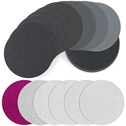 JatilEr 30 Stück Schleifpapier 125mm Klett, Körnung 320 600 800 1200 1500 2000 Schleifscheiben Schleifpad Rund Klett Exzenterschleifer Schleifpapi Set für Auto Metall Holz (5 inch)
