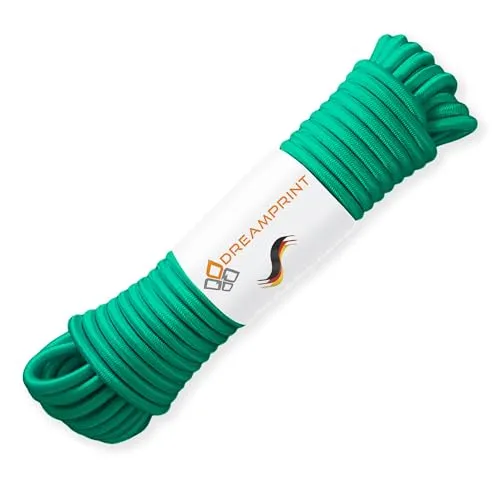 Dreamprint Expanderseil 10m Grün 6mm Ø - Gummiseil, Planenseil, elastisches Seil für Innen & Außen - Wetterfest & Reißfest - Ideal für Ladungssicherung, Planenbefestigung, Camping & Outdoor