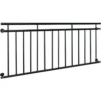 ECD Germany Brüstungsgeländer Französischer Balkon - Brüstungsgeländer für Fenster, robustes Design mit 14 Füllstäben, ideal für Sicherheit und Eleganz im Außenbereich, inklusive Montageset.