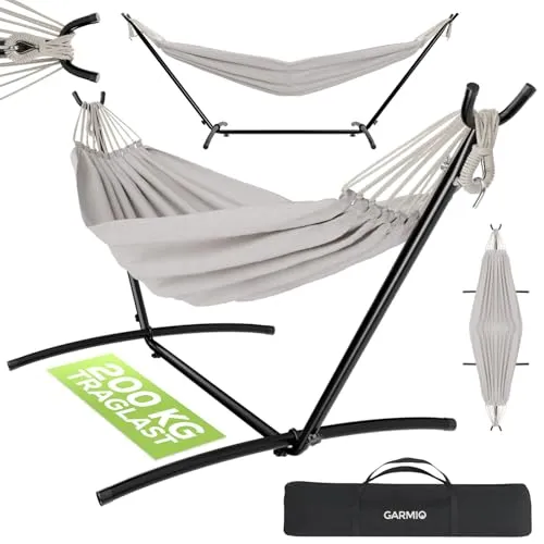 Faltbare Hängematte Venedig Beige 270x110cm von GARMIO