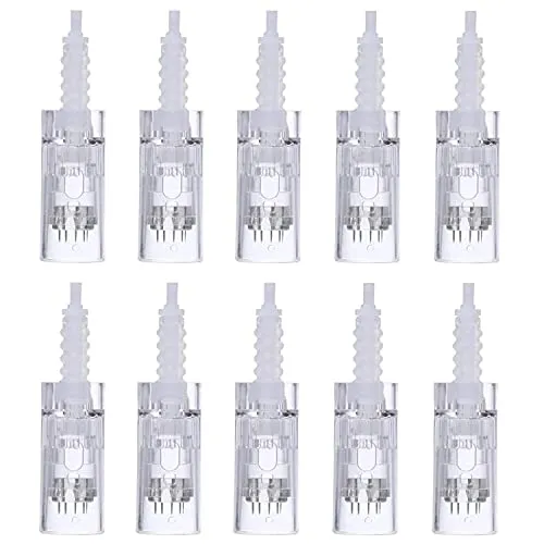 Microneedling Nadeln Ersatzköpfe für Dermapen mit Bajonett Port 9 bis Nano, Menge:10 Stück, Typen:Nano Rund