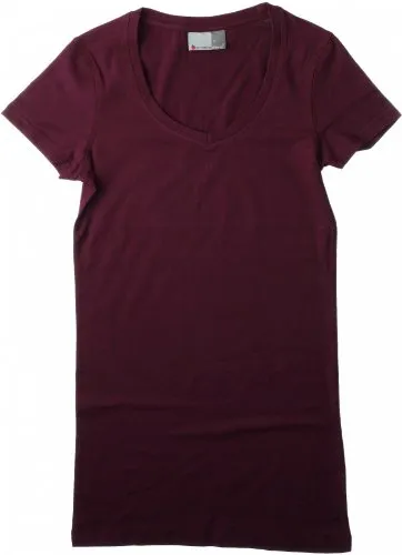 Slim-Fit V-Ausschnitt T-Shirt Lang Plus Size Damen, XXL, Schwarz